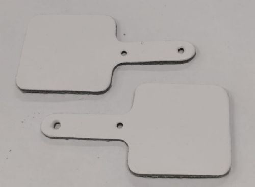 Leather Key Fob Blanks - Square - Various Colours - Qty Options (White, 25)